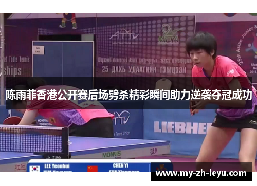 陈雨菲香港公开赛后场劈杀精彩瞬间助力逆袭夺冠成功